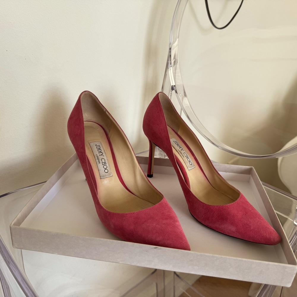 Perfect conditions Pink Jimmy Choo Suede Pumps Romy 85 🌸